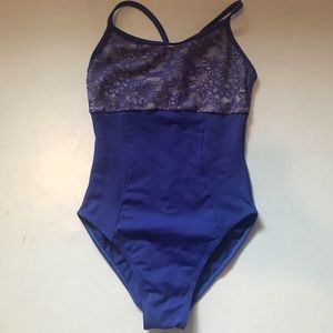 Natalie blue camisole leotard women’s petite